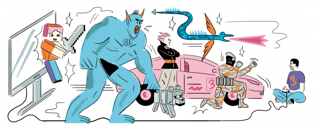 illustrations about gaming