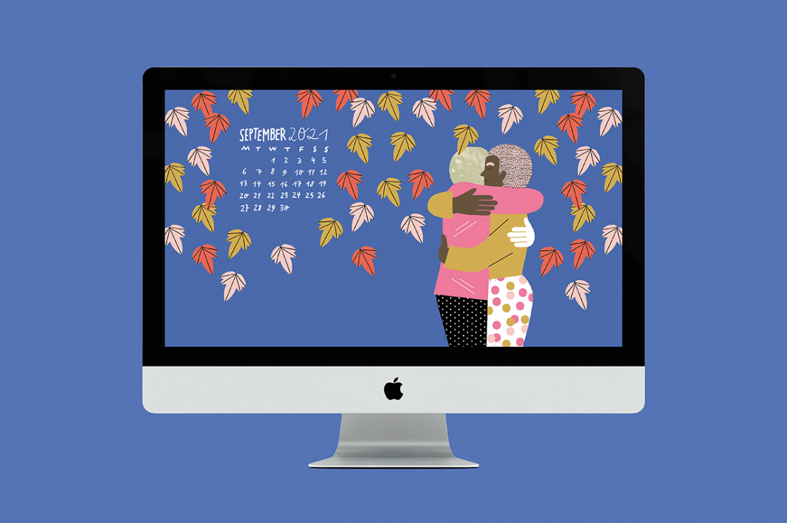 illustrations of people hugging to use as wallpaper on a phone or computer Screen