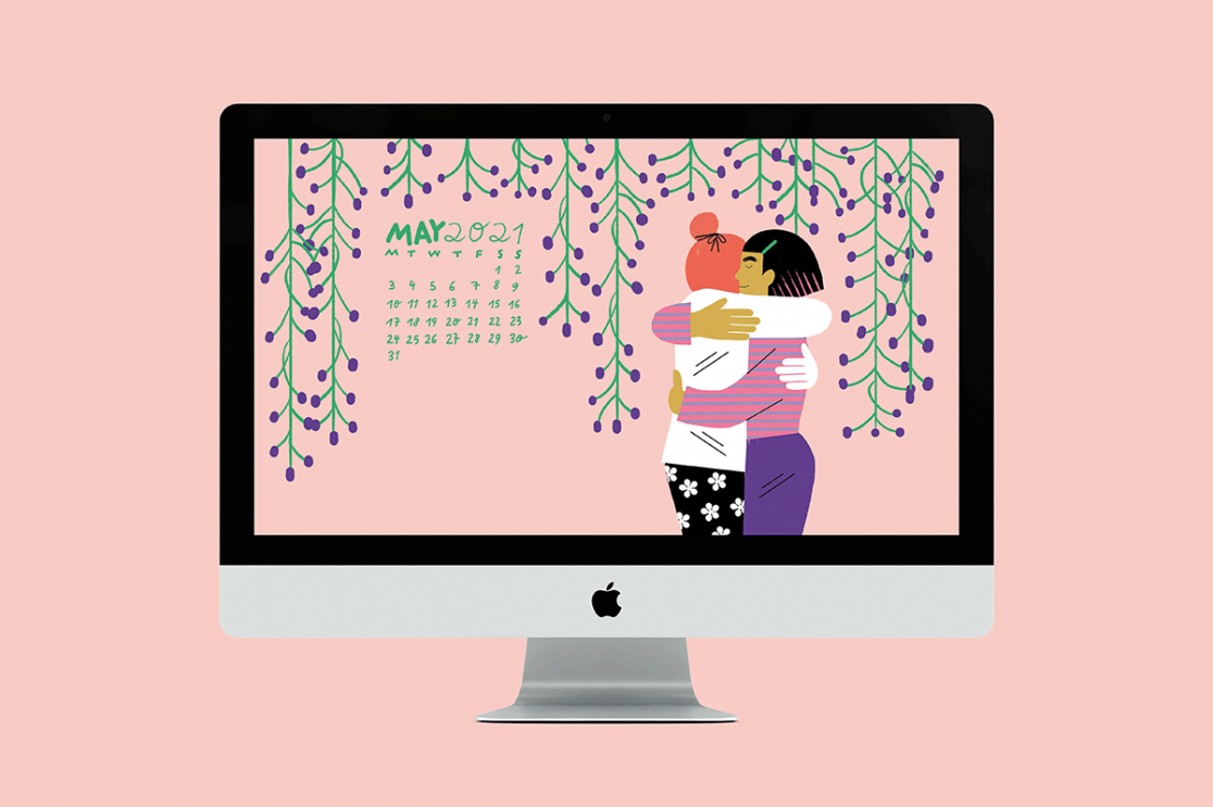 illustrations of people hugging to use as wallpaper on a phone or computer Screen