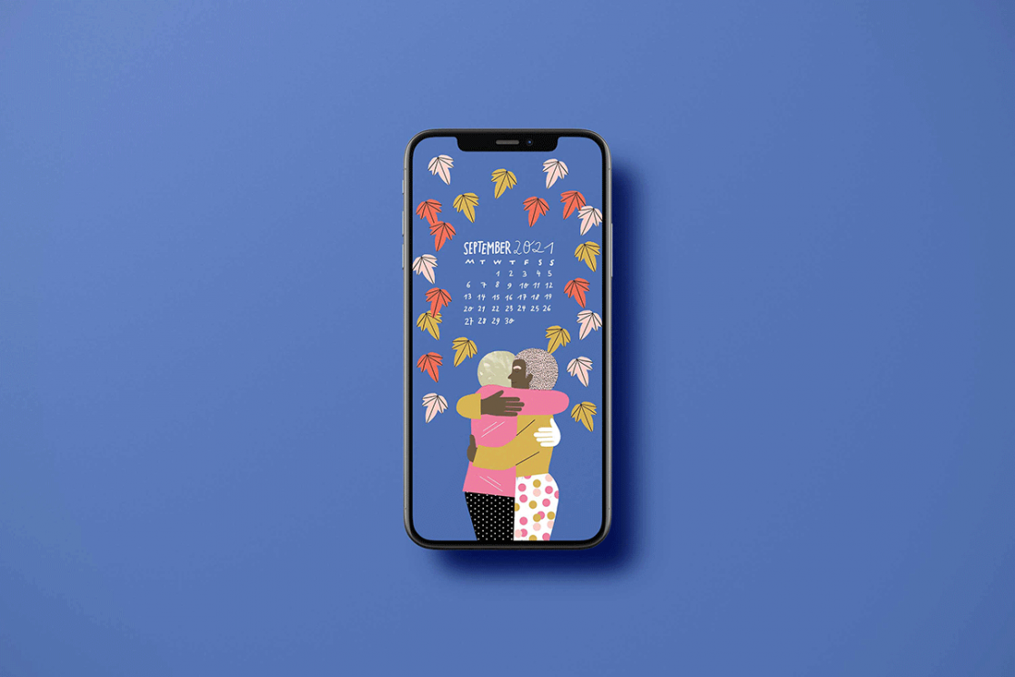 illustrations of people hugging to use as wallpaper on a phone or computer Screen