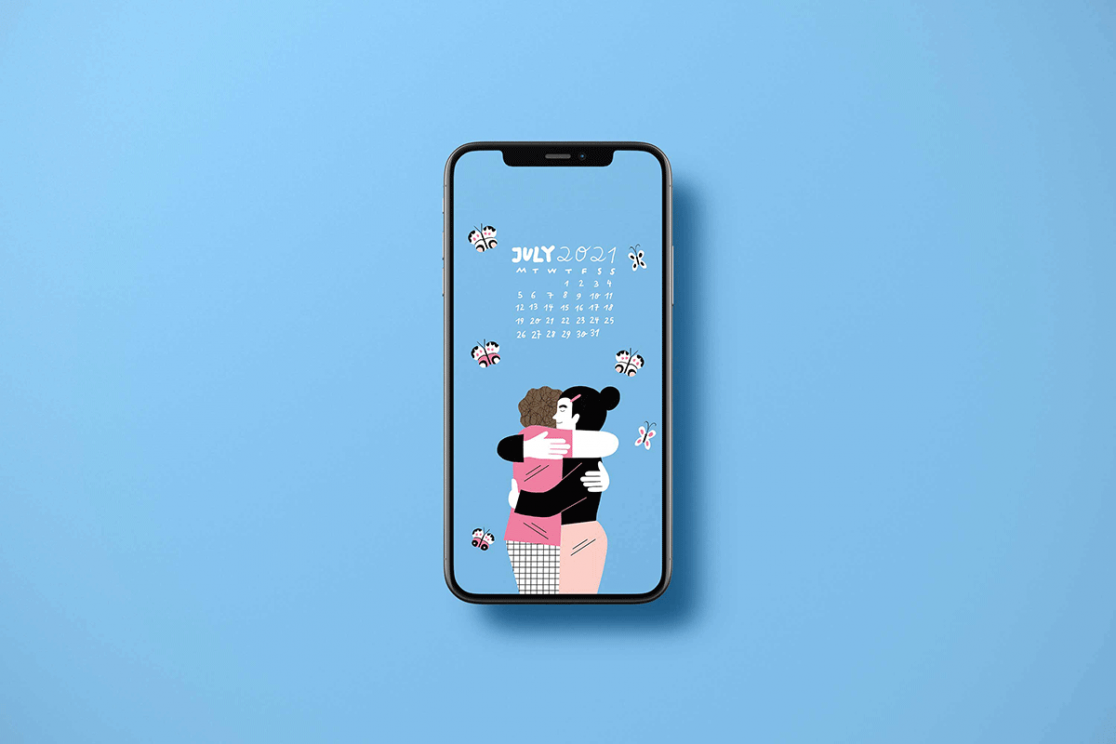 illustrations of people hugging to use as wallpaper on a phone or computer Screen