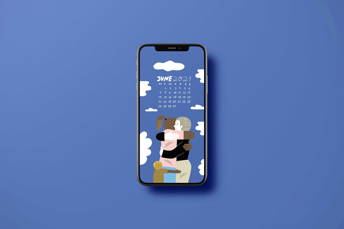 illustrations of people hugging to use as wallpaper on a phone or computer Screen