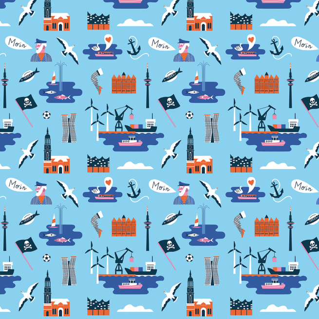 Pattern design of the city of Hamburg