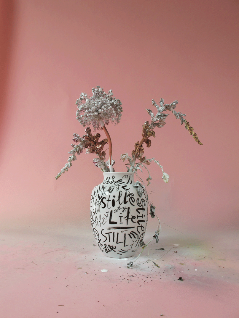 photography of fading flowers in vases created by Carolin Loebbert