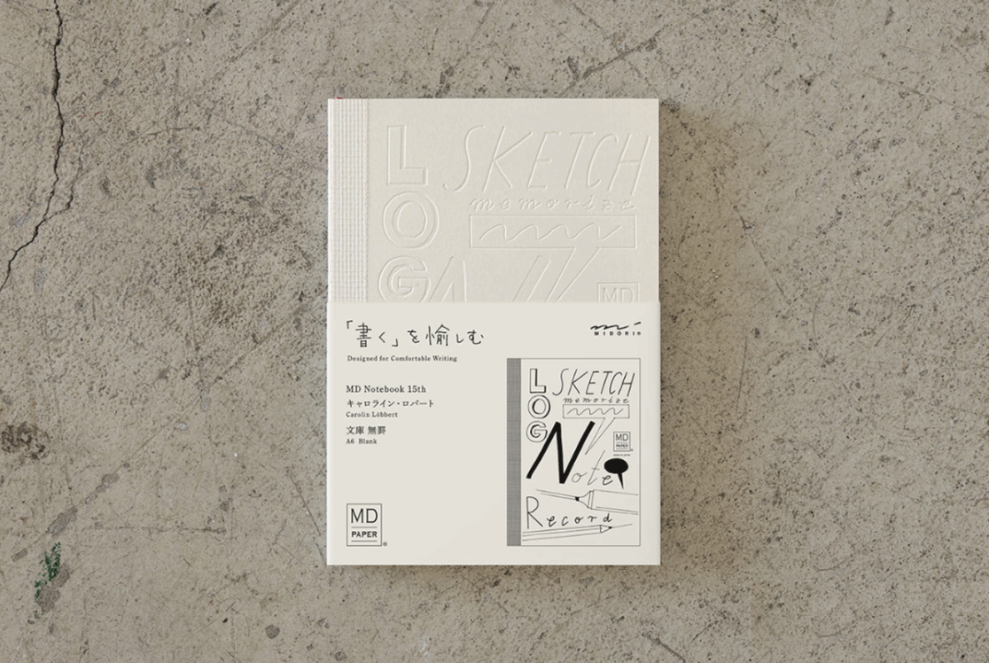 Midori MD paper notebook with lettering by visual artist Carolin Loebbert
