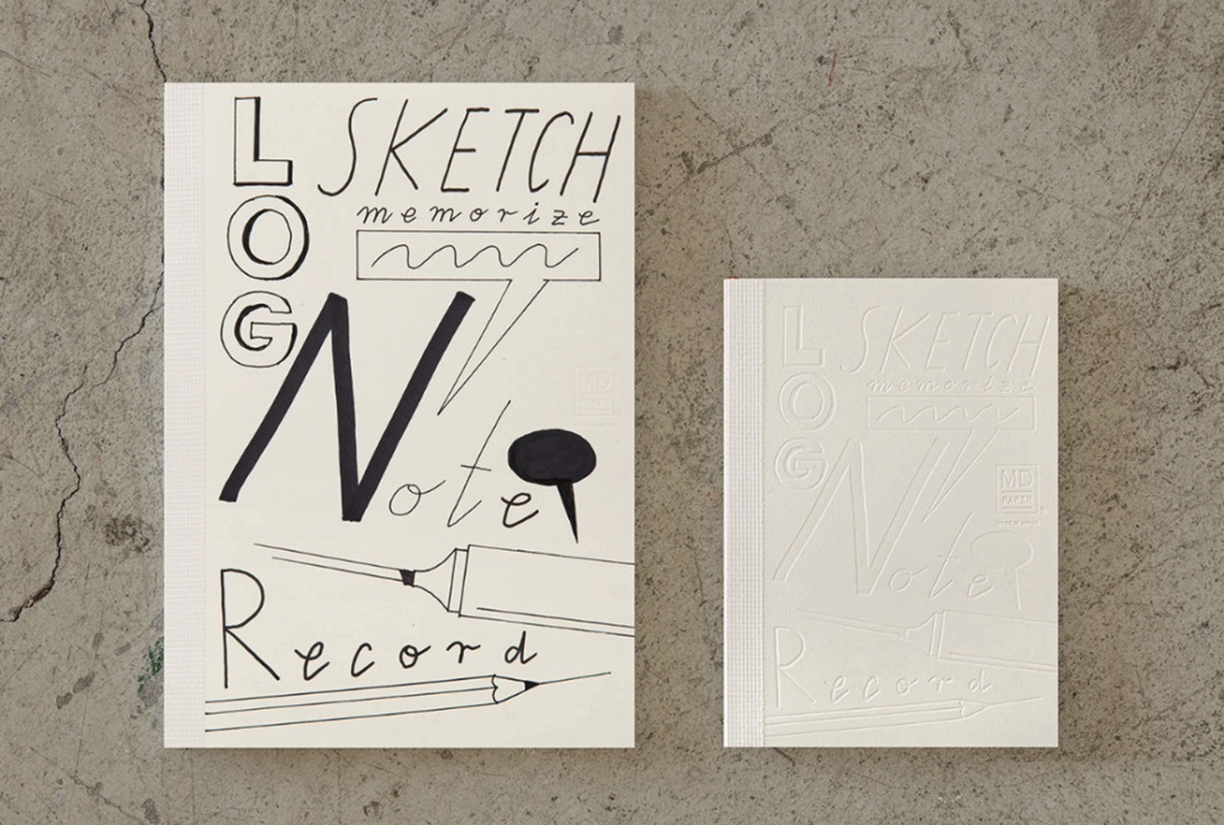 Midori MD paper notebook with lettering by visual artist Carolin Loebbert