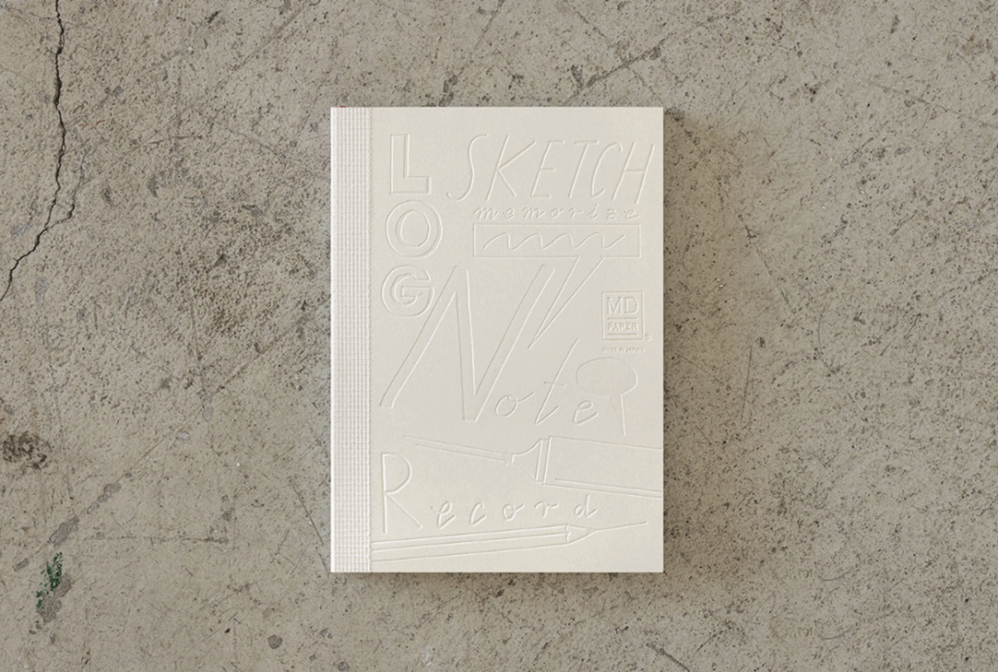 Midori MD paper notebook with lettering by visual artist Carolin Loebbert