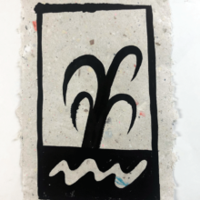 Original art on upcycled paper created by visual artist Carolin Loebbert.