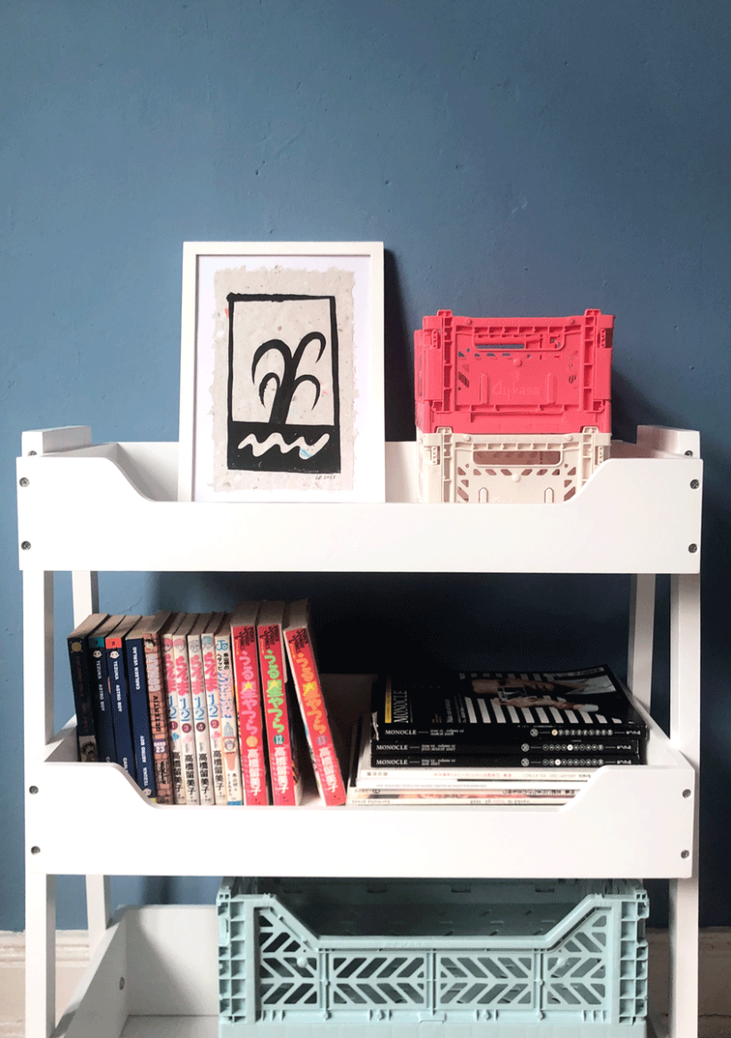 Original art on upcycled paper created by visual artist Carolin Loebbert.