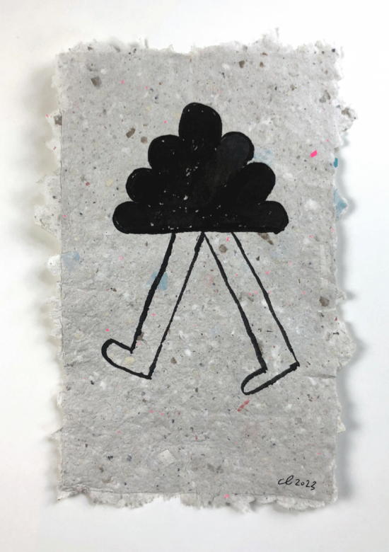 Original art on upcycled paper created by visual artist Carolin Loebbert.