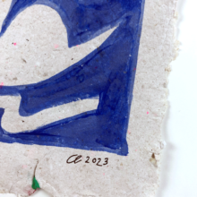 Original art on upcycled paper created by visual artist Carolin Loebbert.