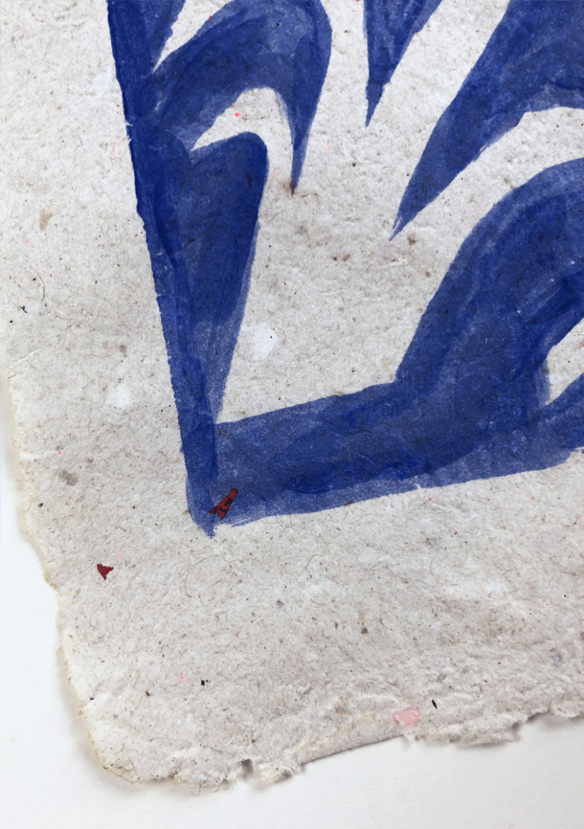 Original art on upcycled paper created by visual artist Carolin Loebbert.