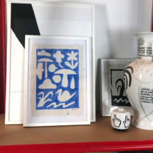 Original art on upcycled paper created by visual artist Carolin Loebbert.