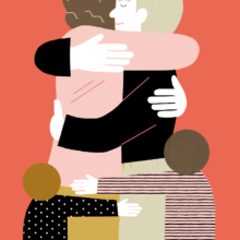 Fine Art Print showing hugging persons, created by Visual Artist Carolin Loebbert.