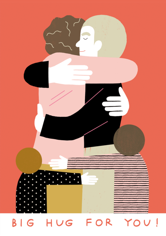 Fine Art Print showing hugging persons, created by Visual Artist Carolin Loebbert.