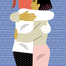 Fine Art Print showing hugging persons, created by Visual Artist Carolin Loebbert.