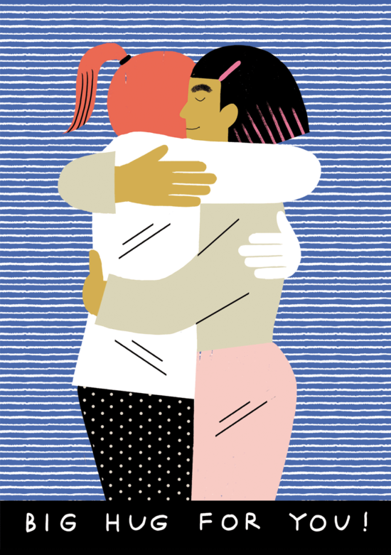 Fine Art Print showing hugging persons, created by Visual Artist Carolin Loebbert.