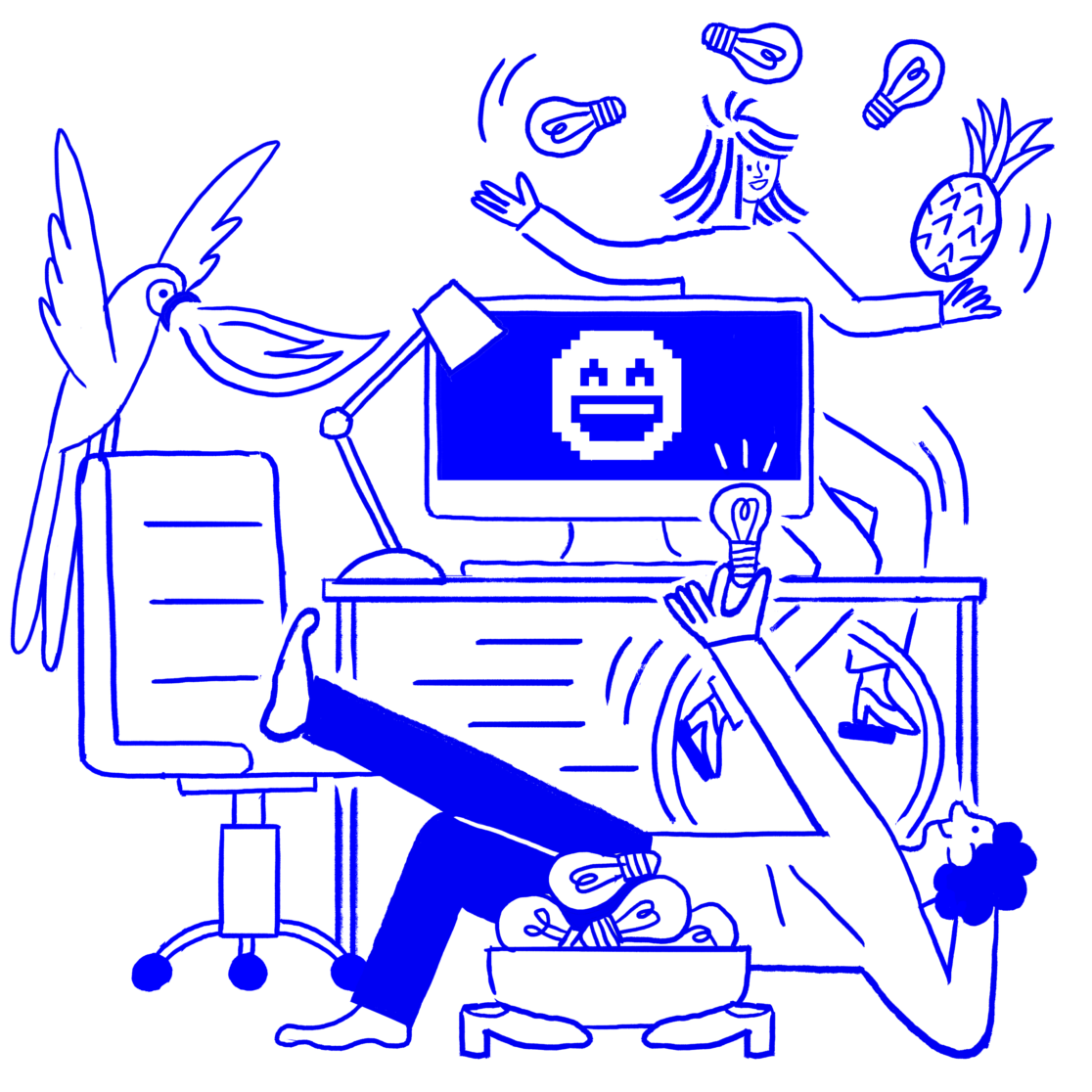 Illustrations for the digital agency HELGA created by visual artist Carolin Loebbert