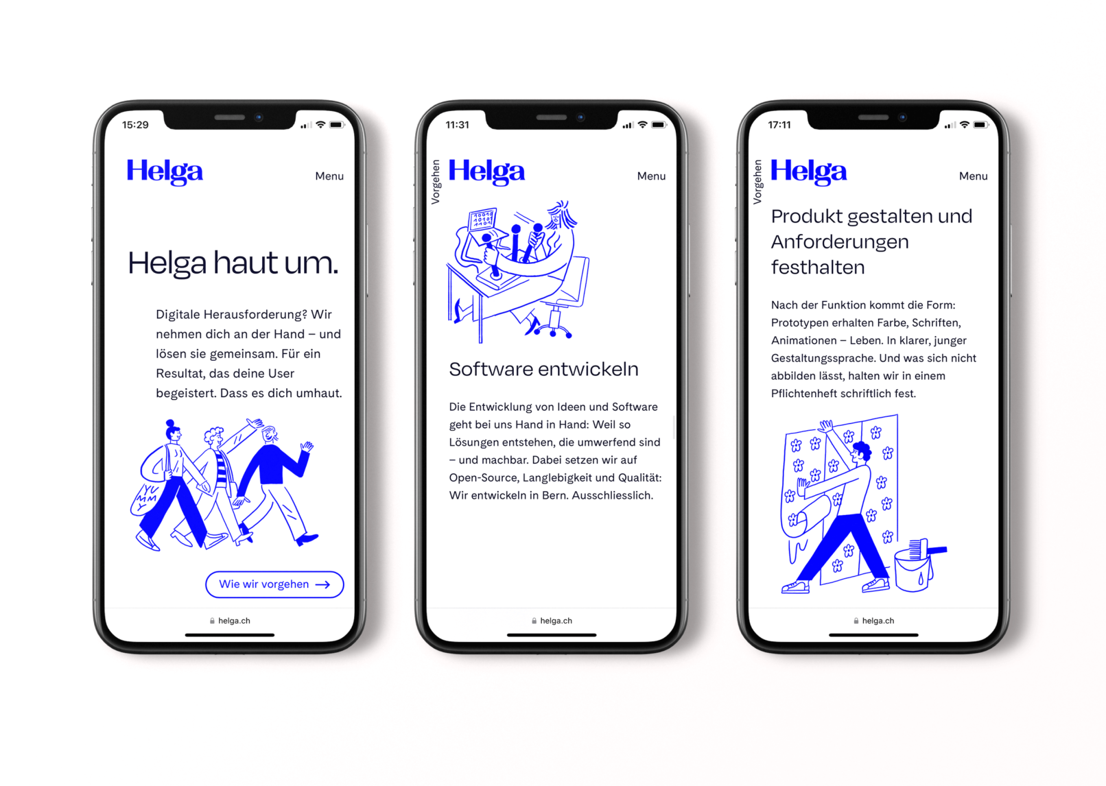 Illustrations for the digital agency HELGA created by visual artist Carolin Loebbert