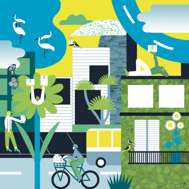 Artwork for Japanese logistics service provider created by Visual Artist Carolin Loebbert.